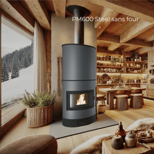 Poêle de masse PM600 steel gris anthracite sans four