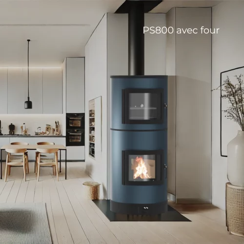 Poêle de masse PS800 bleu avec four