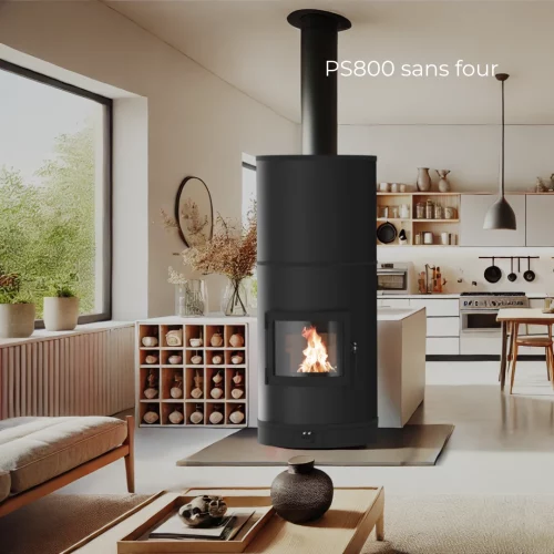 Poêle de masse PS800 noir sans four